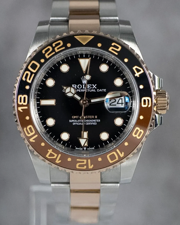 2022 Rolex GMT-Master II "Rootbeer" 40MM Black Dial Two-Tone Oyster Bracelet (126711CHNR)