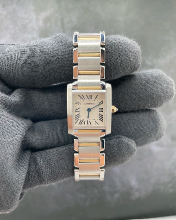 Cartier Tank Française 25MM Quartz White Dial Two-Tone Bracelet (2384)