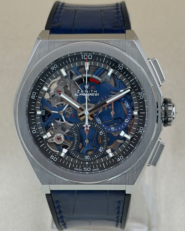 2019 Zenith Defy El Primero 21 44MM Skeleton Dial Leather Strap (95.9002.9004/78.R584)