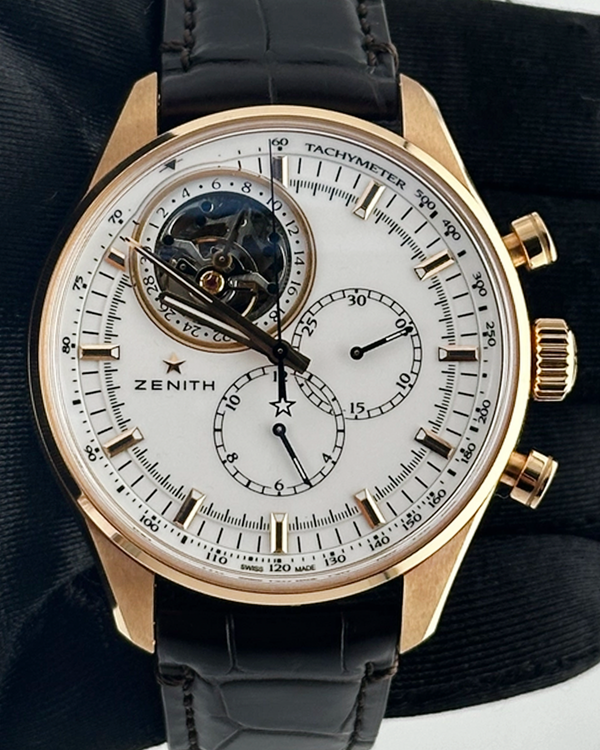 2023 Zenith El Primero Tourbillon 44MM White Dial Leather Strap (18.2280.4035)