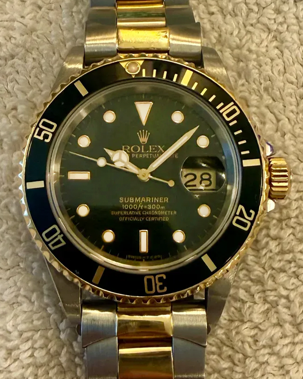 1989 Rolex Submariner Date 40MM Black Dial Two-Tone Oyster Bracelet (16613LN)