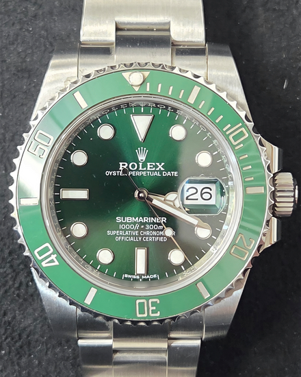 2017 Rolex Submariner Date “Hulk” 40MM Green "Emerald" Dial Oyster Bracelet (116610LV)