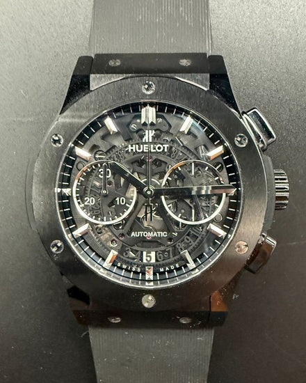 2025 Hublot Classic Fusion Aerofusion "Black Magic" 45MM Skeleton Dial Rubber Strap (525.CM.0170.RX)
