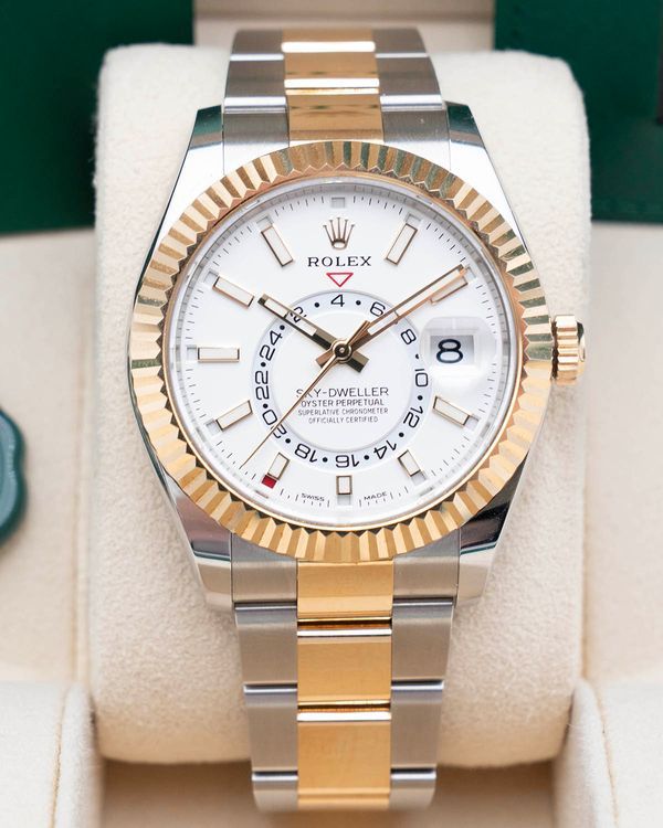 2021 Rolex Sky-Dweller 42MM White Dial Two-Tone Oyster Bracelet (326933)