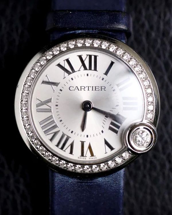 2021 Cartier Ballon Blanc 30MM Quartz Silver Dial Leather Strap (W4BL0003)