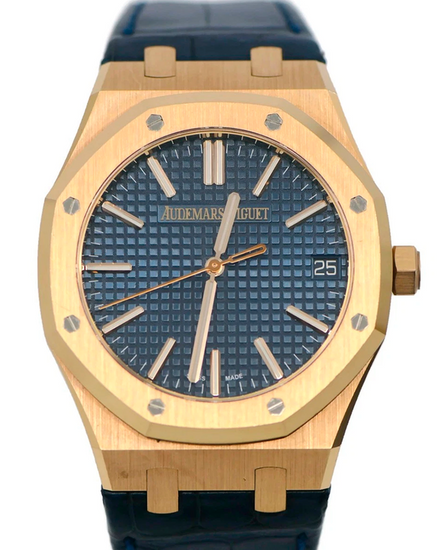 2022 Audemars Piguet Royal Oak 41MM Blue Dial Rose Gold Bracelet (15510OR)