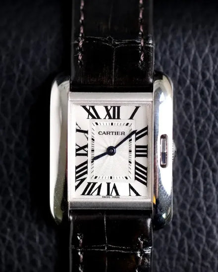 2019 Cartier Tank Anglaise 22.7MM  Quartz White Dial Leather Bracelet (W5310029)