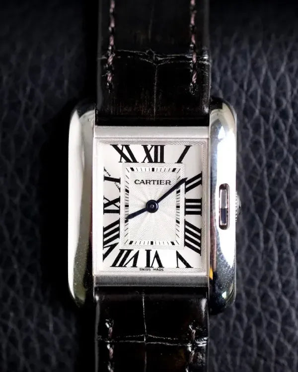 2019 Cartier Tank Anglaise 22.7MM  Quartz White Dial Leather Bracelet (W5310029)