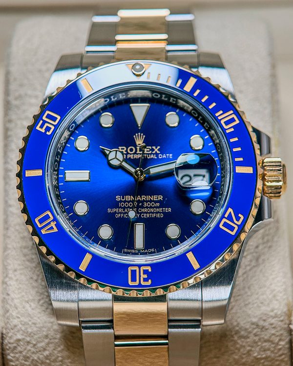 No Reserve - 2018 Rolex Submariner Date "Bluesy" 40MM Blue Dial Two-Tone Oyster Bracelet (116613LB)