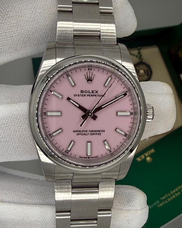 2026 Rolex Oyster Perpetual 34MM Pink Dial Oyster Bracelet (124200)