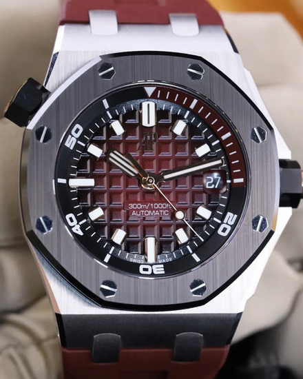 2024 Audemars Piguet Royal Oak Offshore Diver L.E. 42MM Smoked Red Dial Rubber Strap (15720CN.OO.A002CA.02)