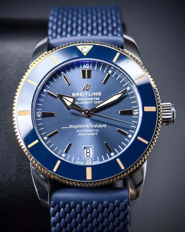2023 Breitling Superocean Heritage 42MM Blue Dial Rubber Strap (UB2010)