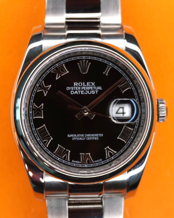 2016 Rolex Datejust 36MM Black Dial Oyster Bracelet (116200)