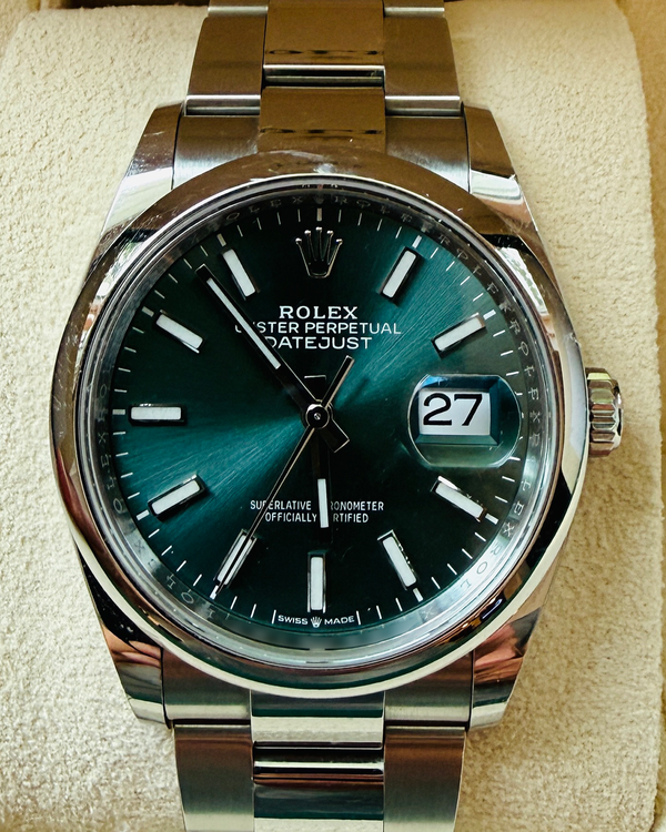 2022 Rolex Datejust 36MM Mint Green Dial Oyster Bracelet (126200)