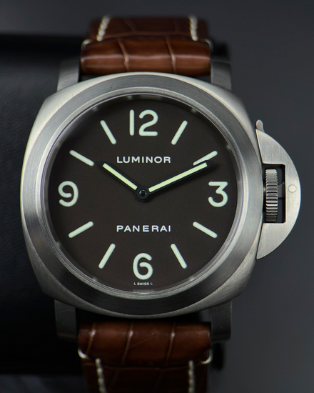 2004 Panerai Luminor Base 44MM Brown Dial Leather Strap (PAM00116)