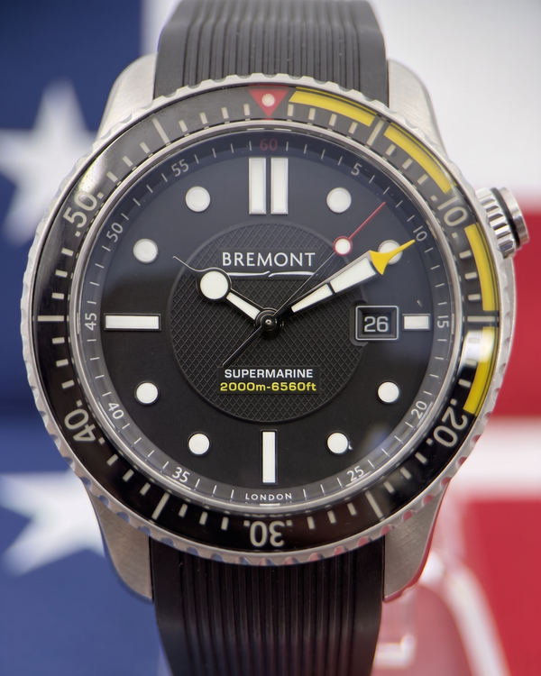 2026 Bremont Supermarine S2000 45MM Black Dial Rubber Strap (S2000-YL-S)