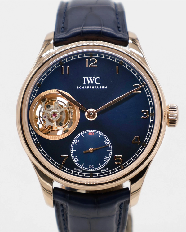 IWC Schaffhausen Portugieser Tourbillon 43MM Blue Dial Leather Strap (IW546305)