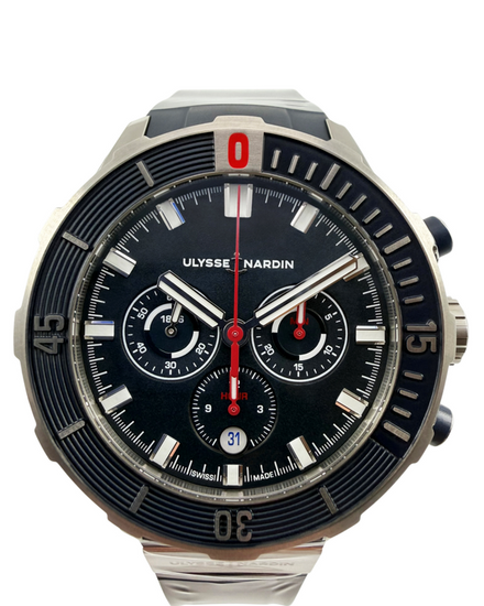 2026 Ulysse Nardin Diver Chronograph 44MM Blue Dial Rubber Strap (1503-170/93)