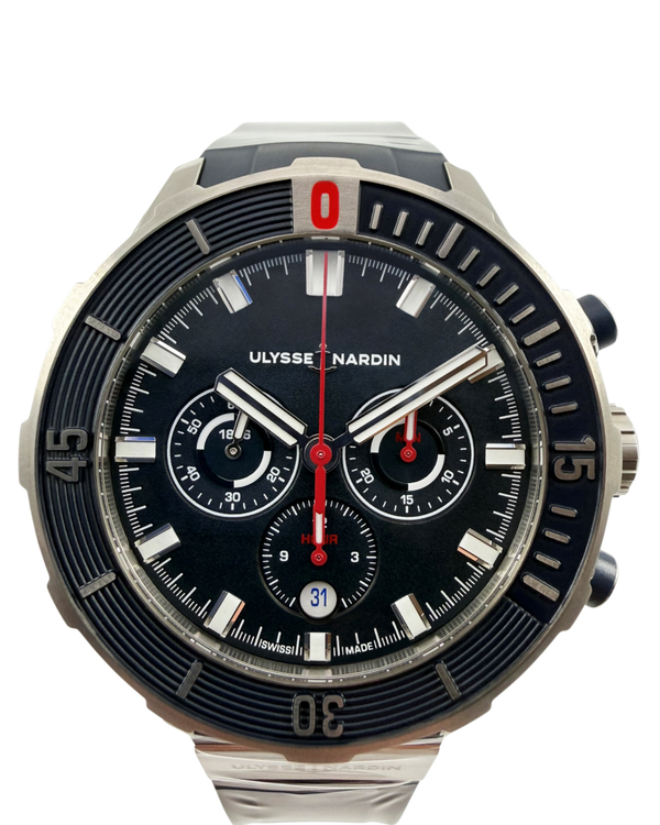 2026 Ulysse Nardin Diver Chronograph 44MM Blue Dial Rubber Strap (1503-170/93)