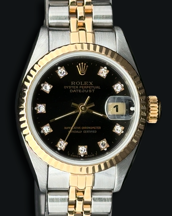 1991 Rolex Lady-Datejust 26MM Black Dial Two-Tone Jubilee Bracelet (69173)