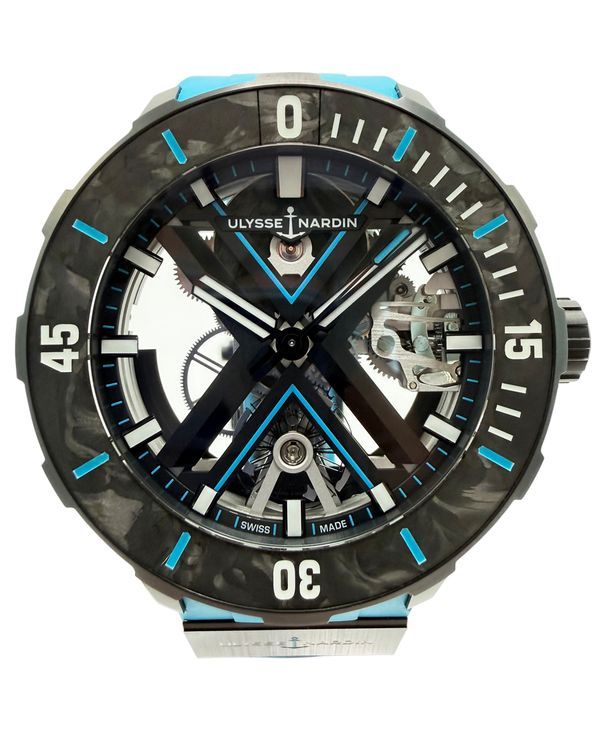 2025 Ulysse Nardin Diver X Skeleton Azure 44MM Skeleton Dial Rubber Strap (3723-170-2B)