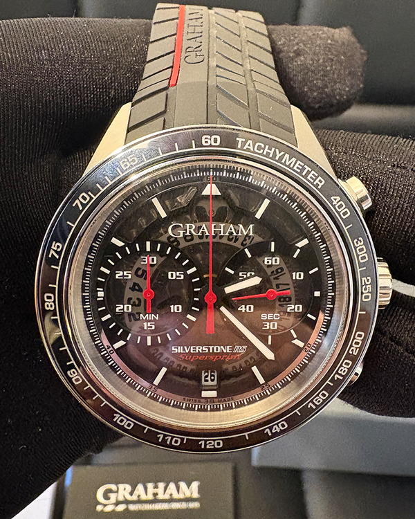 2020 Graham Silverstone RS Chronograph Supersprint 42MM Skeleton Dial Rubber Strap (2STBC.B05A)