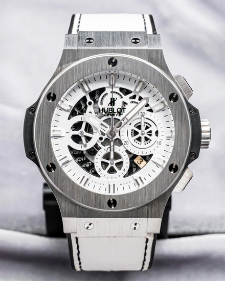 Hublot Big Bang "Aero Bang Garmisch" L.E. 44MM Skeleton Dial Leather Strap (311.SX.2010.GR.GAP10)