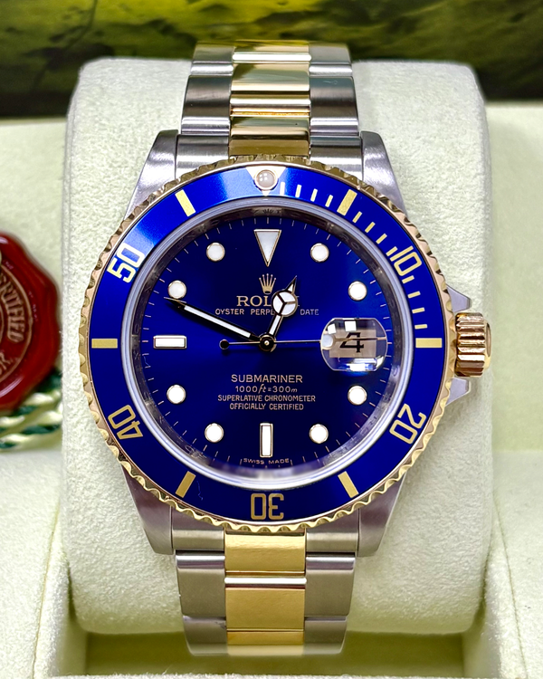 Rolex Submariner Date "Bluesy" 40MM Blue Dial Two-Tone Oyster Bracelet (16613)