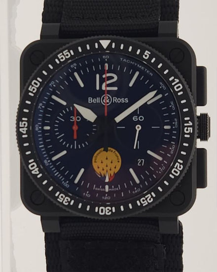 2021 Bell & Ross BR 03-94 Chronograph "Patrouille De France" 42MM L.E. Blue Dial Textile Strap (BR0394-PAF1-CE/SRB)
