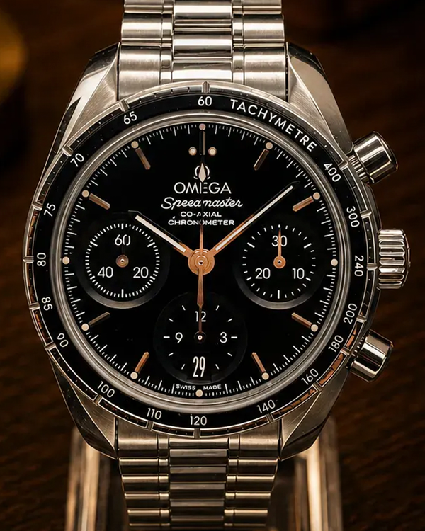 No Reserve - 2019 Omega Speedmaster 38MM Black Dial Steel Bracelet (324.30.38.50.01.001)