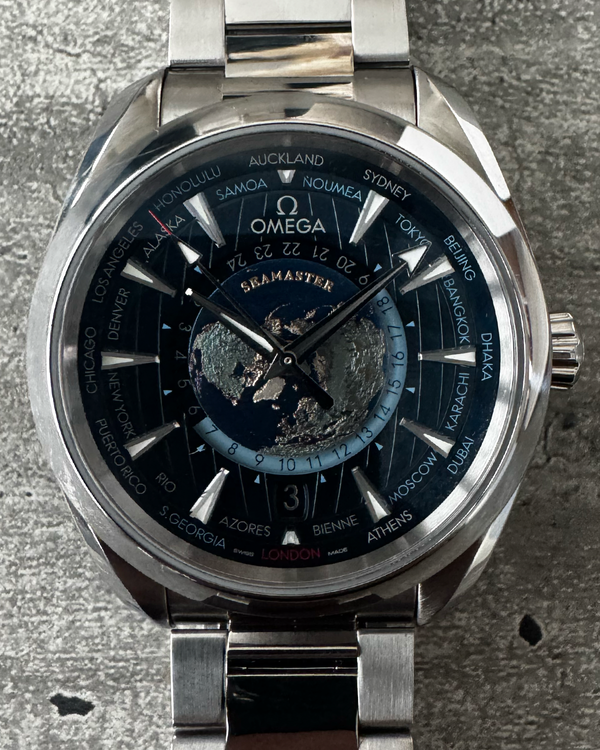 No Reserve - 2022 Omega Seamaster Aqua Terra 150M "Worldtimer" 43MM Blue Dial Steel Bracelet (220.10.43.22.03.001)