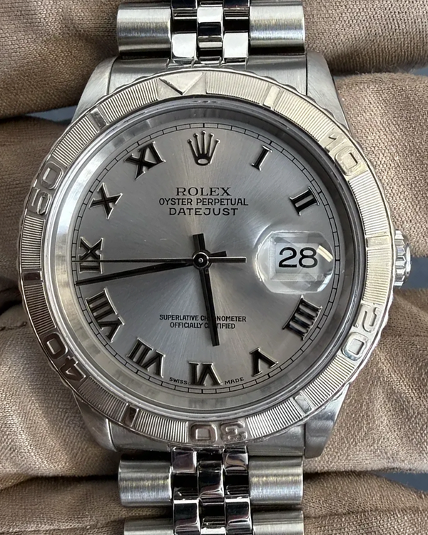 2002 Rolex Datejust Turn-O-Graph 36MM Silver Dial Jubilee Bracelet (16264)