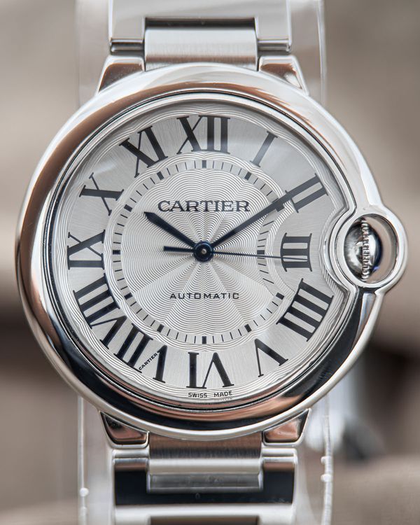 No Reserve - 2017 Cartier Ballon Bleu 36MM Silver Dial Steel Bracelet (W6920046)