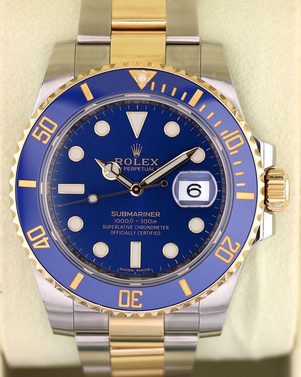 No Reserve - 2018 Rolex Submariner Date "Bluesy" 40MM Blue Dial Two-Tone Oyster Bracelet (116613LB)