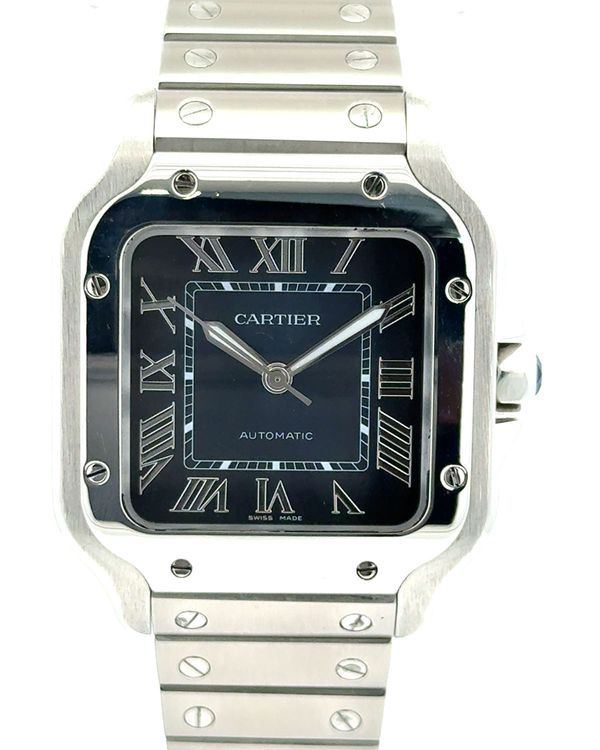 Cartier Santos De Cartier 35.1MM Blue Dial Steel Bracelet (WSSA0063)