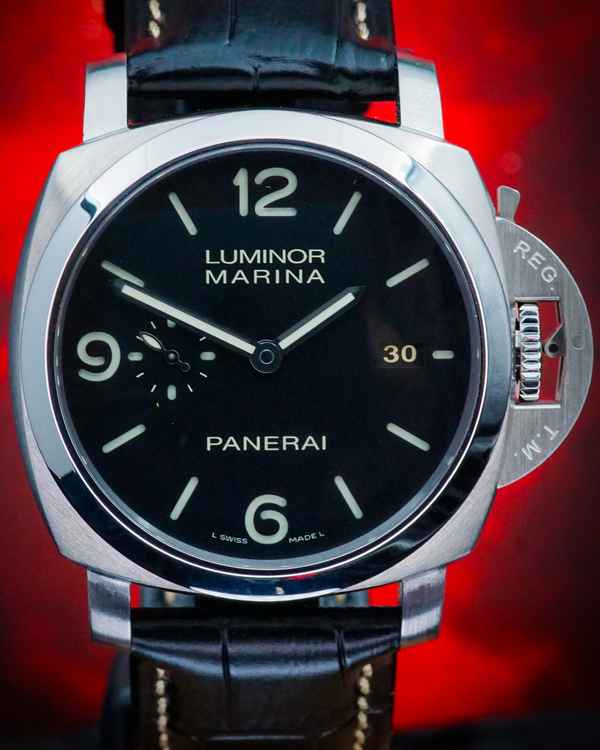 No Reserve - 2016 Panerai Luminor Marina 1950 3 Days 44MM Black Dial Leather Strap (PAM00312)