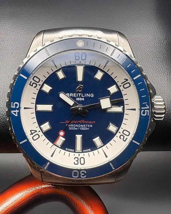 2022 Breitling Superocean 42MM Blue Dial Steel Bracelet (A17375)