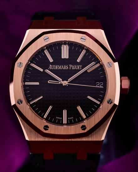 2025 Audemars Piguet Royal Oak 41MM Black Dial Rubber Strap (15510OR.OO.D002CR.02)