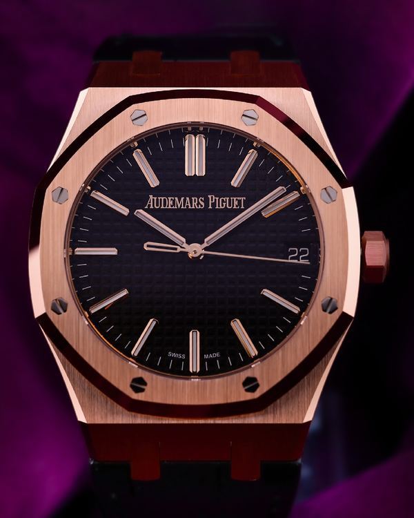 2025 Audemars Piguet Royal Oak 41MM Black Dial Rubber Strap (15510OR.OO.D002CR.02)