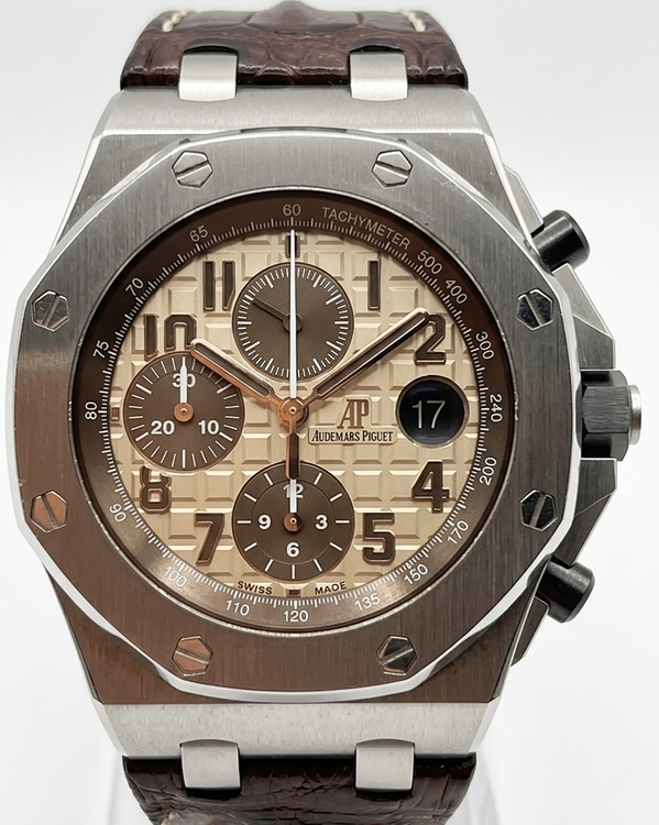 2017 Audemars Piguet Royal Oak Offshore "Safari" 42MM Ivory Dial Leather Strap (26470ST.OO.A801CR.01)