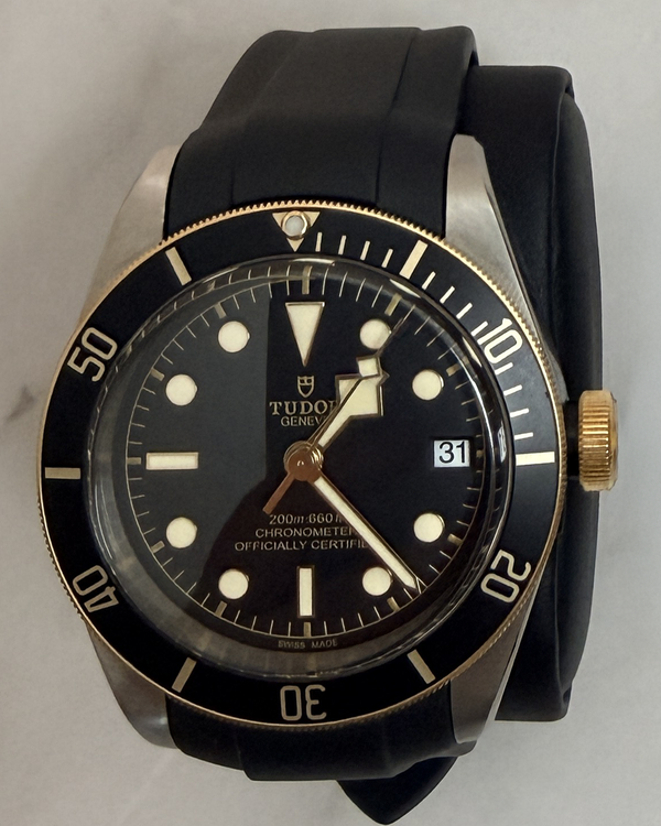 2021 Tudor Black Bay S&G 41MM Steel Black Dial Leather Strap (79733N)