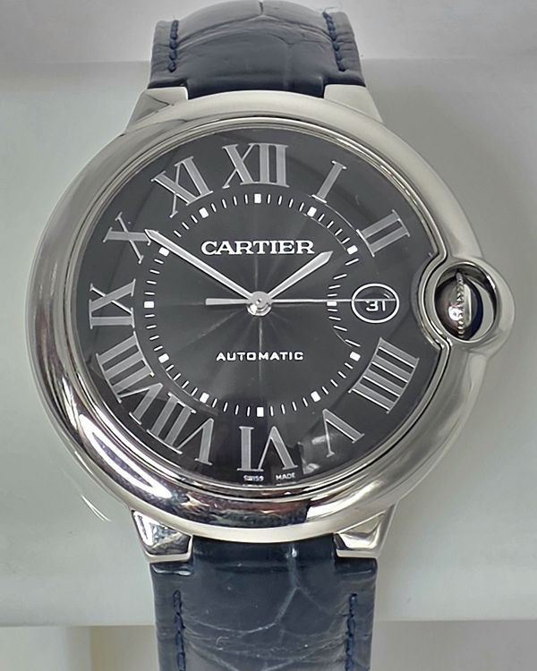 2017 Cartier Ballon Bleu 42MM Black Dial Leather Strap (WSBB0003)