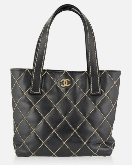 Chanel Accessories 9.75 x 9 x 3.25 IN Wild Stitch Surpique Lambskin (Tote)