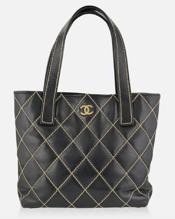 Chanel Accessories 9.75 x 9 x 3.25 IN Wild Stitch Surpique Lambskin (Tote)