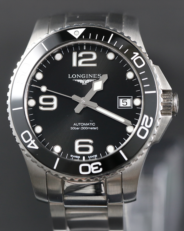 Longines HydroConquest 39 MM Black Dial Steel Bracelet (L3.780.4)