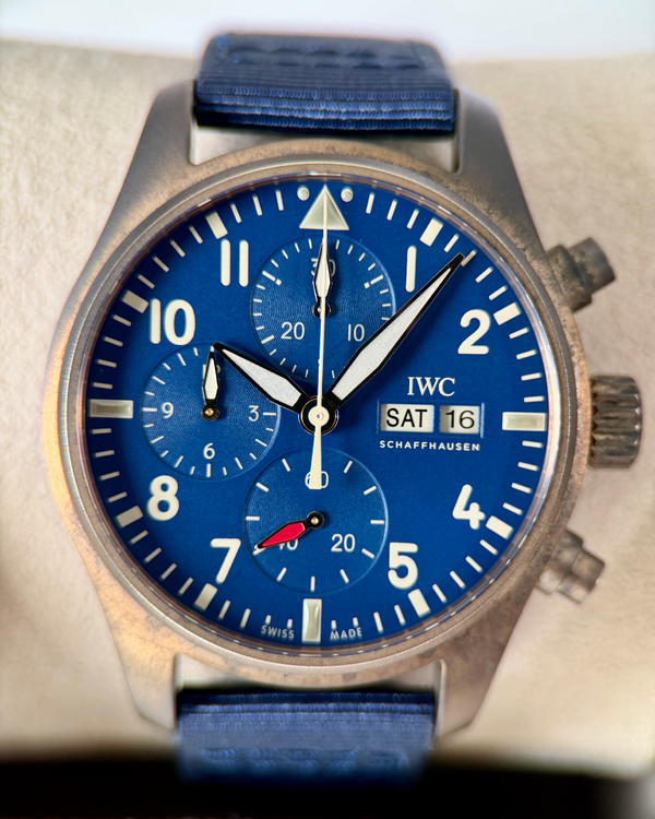 2022 IWC Schaffhausen Pilot Chronograph 41MM Blue Dial Textile Strap (IW388109)