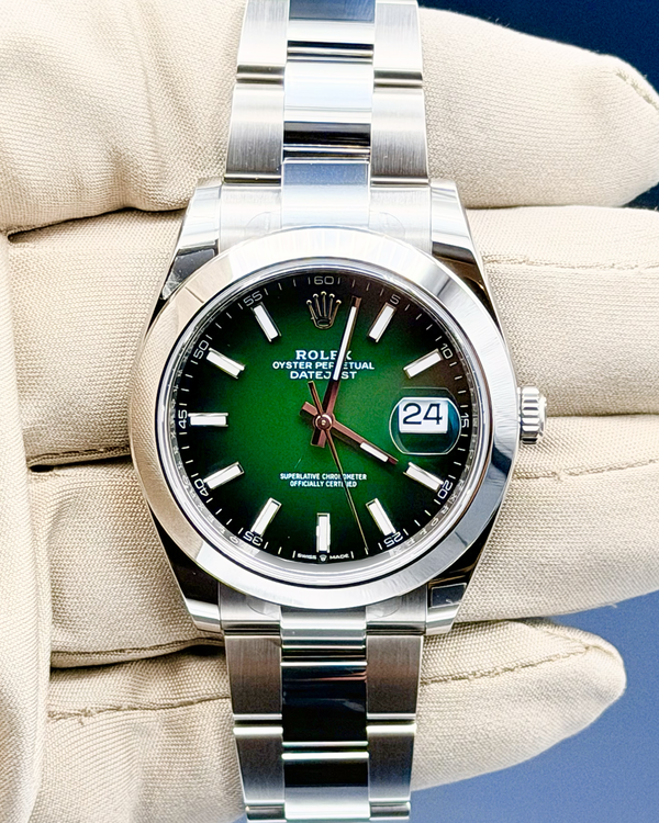 2026 Rolex Datejust 41MM Green Dial Oyster Bracelet (126300)