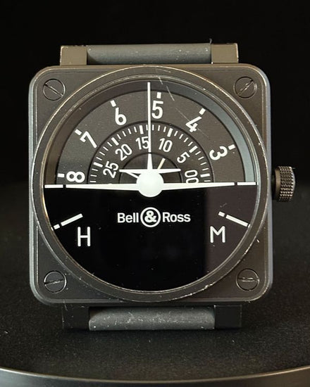 Bell & Ross BR 01 - 92  46MM Black Dial Rubber Bracelet (BR-01-92-STC)