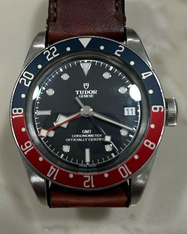 2022 Tudor Black Bay GMT "Pepsi" 41MM Black Dial Leather Bracelet (79830RB)