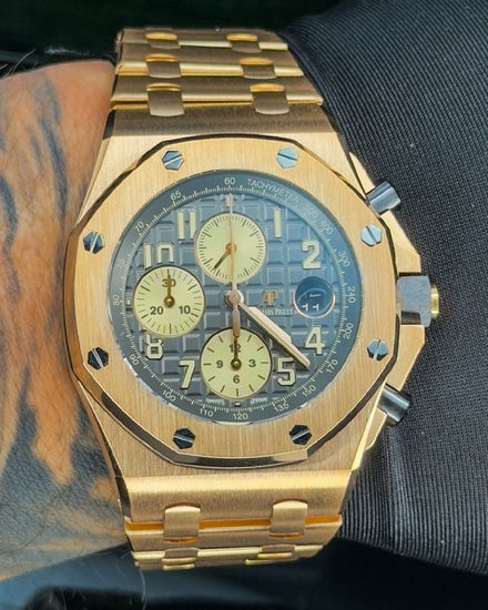 2018 Audemars Piguet Royal Oak Offshore Chronograph "The Brick" 42MM Rhodium Dial Rose Gold Bracelet (26470OR.OO.1000OR.02)